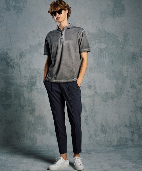 wjk(ダヴルジェイケイ)の「mhs2511- cut-off polo S-S(printed) ポロシャツ(705 mw04i)(ポロシャツ・メンズ・ブラック系その他/ダークグレー/ホワイト・XL/L/M/S)」の7枚目の写真