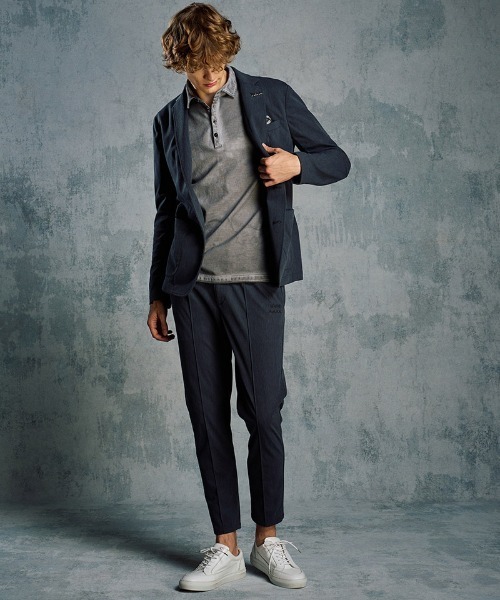 wjk(ダヴルジェイケイ)の「mhs2511- cut-off polo S-S(printed) ポロシャツ(705 mw04i)(ポロシャツ・メンズ・ブラック系その他/ダークグレー/ホワイト・XL/L/M/S)」の9枚目の写真