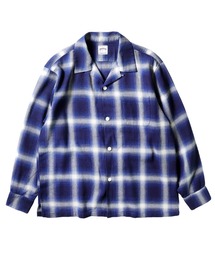 Revo.（レボ）の「HOUSTON ヒューストン INDIGO HB OMBRE CHECK L/S SHIRT インディゴ ヘリンボーン オンブレーチェック オープンカラー 長袖シャツ（シャツ/ブラウス）」