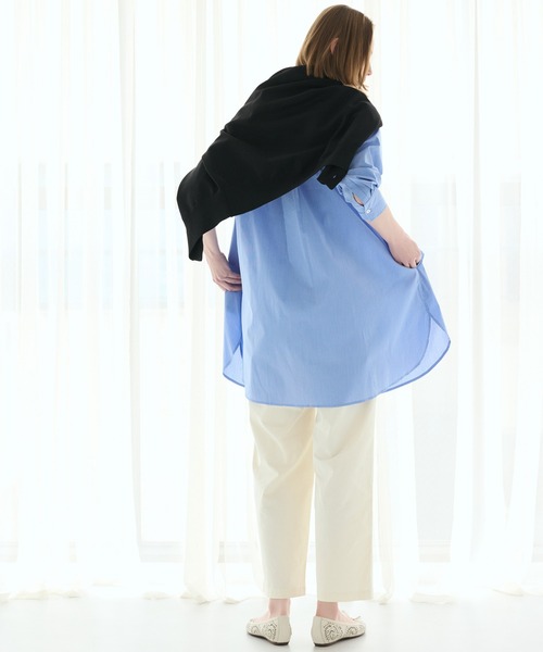 LA MARINE FRANCAISE(マリン フランセーズ)の「ロングシャツ(ワンピース・レディース・ホワイト/サックスブルー/ブルー・FREE)」の15枚目の写真