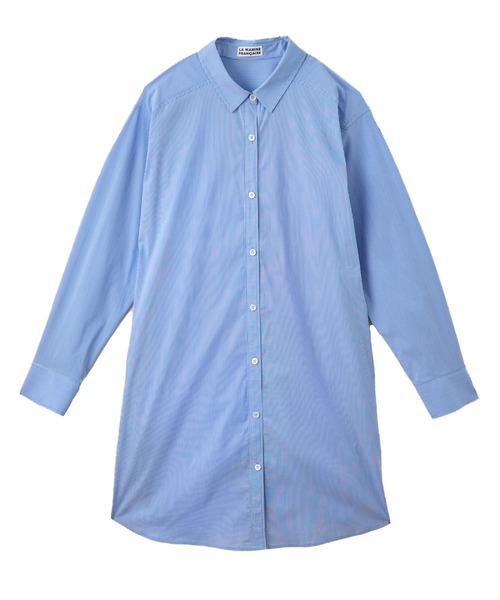 LA MARINE FRANCAISE(マリン フランセーズ)の「ロングシャツ(ワンピース・レディース・ホワイト/サックスブルー/ブルー・FREE)」の18枚目の写真