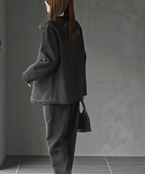 rps(アールピーエス)の「ツイードノーカラージャケット(ノーカラージャケット・レディース・ブラック系その他2/ブラック/オフホワイト・フリー)」の5枚目の写真