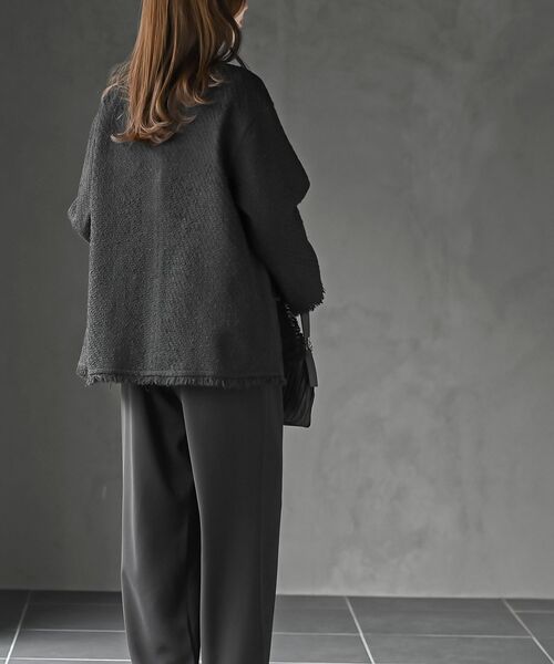 rps(アールピーエス)の「ツイードノーカラージャケット(ノーカラージャケット・レディース・ブラック系その他2/ブラック/オフホワイト・フリー)」の6枚目の写真