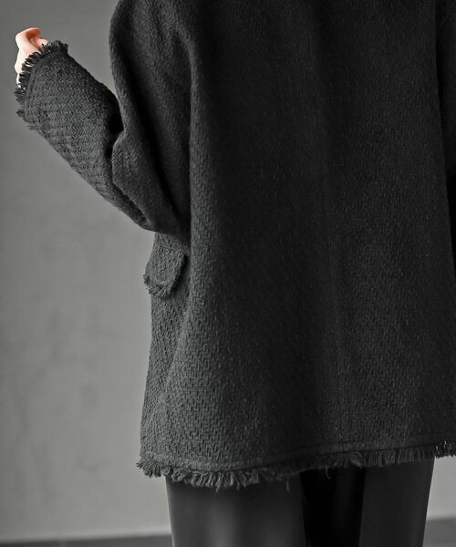 rps(アールピーエス)の「ツイードノーカラージャケット(ノーカラージャケット・レディース・ブラック系その他2/ブラック/オフホワイト・フリー)」の10枚目の写真