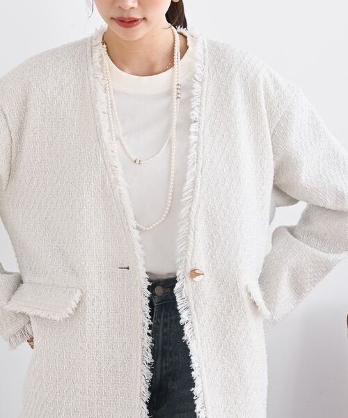 rps(アールピーエス)の「ツイードノーカラージャケット(ノーカラージャケット・レディース・ブラック系その他2/ブラック/オフホワイト・フリー)」の17枚目の写真