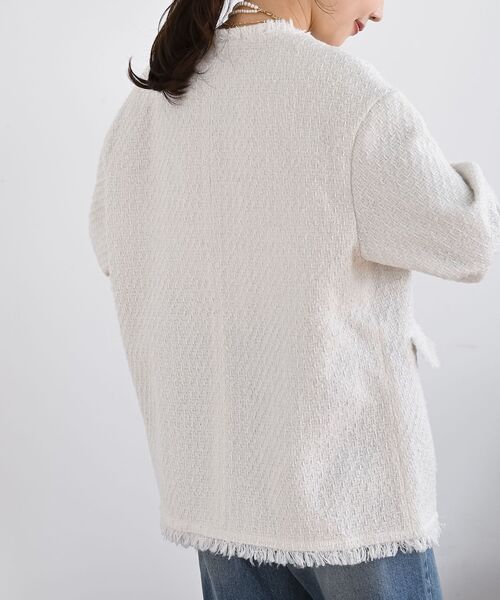 rps(アールピーエス)の「ツイードノーカラージャケット(ノーカラージャケット・レディース・ブラック系その他2/ブラック/オフホワイト・フリー)」の18枚目の写真