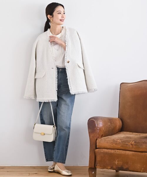 rps(アールピーエス)の「ツイードノーカラージャケット(ノーカラージャケット・レディース・ブラック系その他2/ブラック/オフホワイト・フリー)」の20枚目の写真