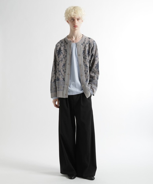 HARE（ハレ）の「ダマスクガラメタルボタンカーディガン(HARE)（カーディガン/ボレロ・メンズ・パープル系その他/グレー/ブラック系その他/ブラック・FREE）」の12枚目の写真