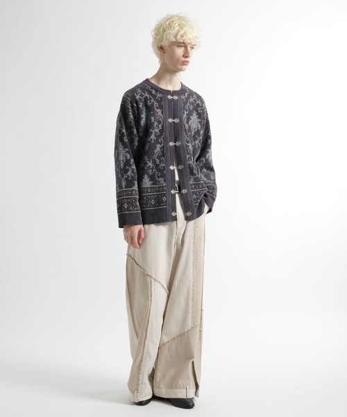 HARE（ハレ）の「ダマスクガラメタルボタンカーディガン(HARE)（カーディガン/ボレロ・メンズ・パープル系その他/グレー/ブラック系その他/ブラック・FREE）」の13枚目の写真