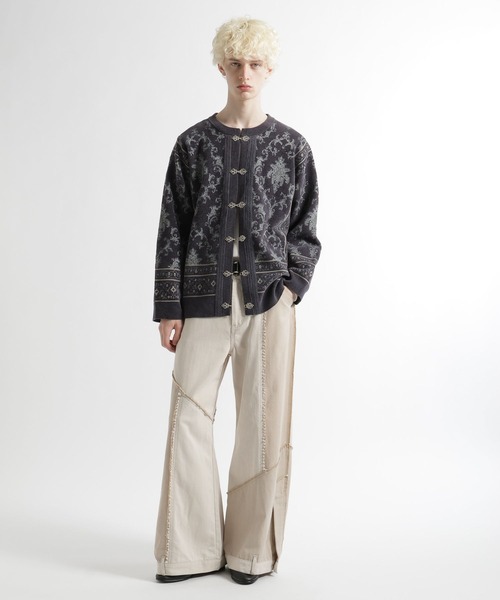 HARE（ハレ）の「ダマスクガラメタルボタンカーディガン(HARE)（カーディガン/ボレロ・メンズ・パープル系その他/グレー/ブラック系その他/ブラック・FREE）」の14枚目の写真