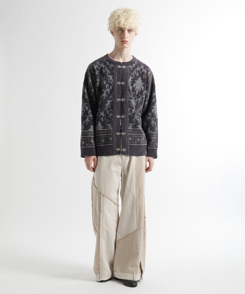 HARE（ハレ）の「ダマスクガラメタルボタンカーディガン(HARE)（カーディガン/ボレロ・メンズ・パープル系その他/グレー/ブラック系その他/ブラック・FREE）」の15枚目の写真