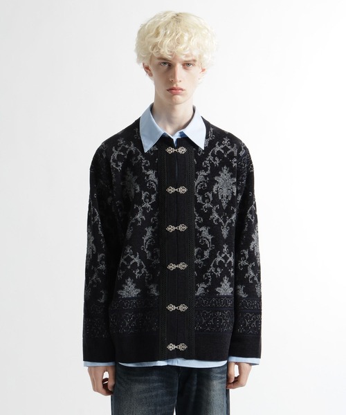 HARE（ハレ）の「ダマスクガラメタルボタンカーディガン(HARE)（カーディガン/ボレロ・メンズ・パープル系その他/グレー/ブラック系その他/ブラック・FREE）」の18枚目の写真