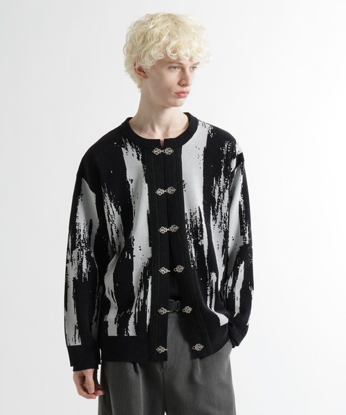 HARE（ハレ）の「ダマスクガラメタルボタンカーディガン(HARE)（カーディガン/ボレロ・メンズ・パープル系その他/グレー/ブラック系その他/ブラック・FREE）」の20枚目の写真
