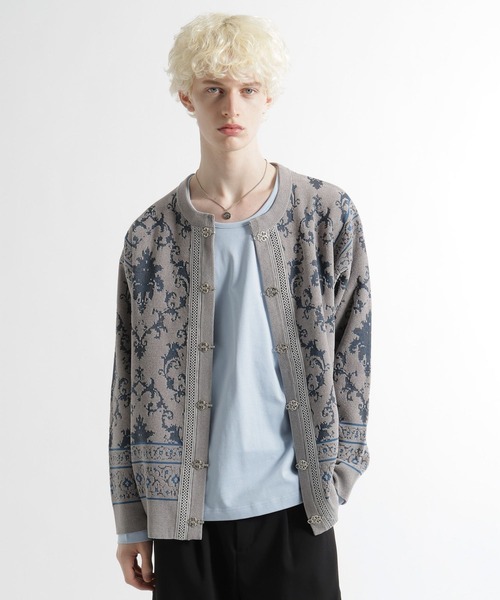 HARE（ハレ）の「ダマスクガラメタルボタンカーディガン(HARE)（カーディガン/ボレロ・メンズ・パープル系その他/グレー/ブラック系その他/ブラック・FREE）」の21枚目の写真