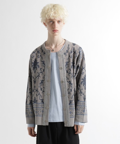 HARE（ハレ）の「ダマスクガラメタルボタンカーディガン(HARE)（カーディガン/ボレロ・メンズ・パープル系その他/グレー/ブラック系その他/ブラック・FREE）」の22枚目の写真