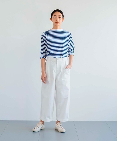 D(ディー)の「コットンピケのペインターパンツ(その他パンツ・レディース・ブラック/ホワイト・MEDIUM)」の1枚目の写真