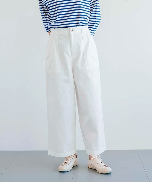 D(ディー)の「コットンピケのペインターパンツ(その他パンツ・レディース・ブラック/ホワイト・MEDIUM)」の9枚目の写真