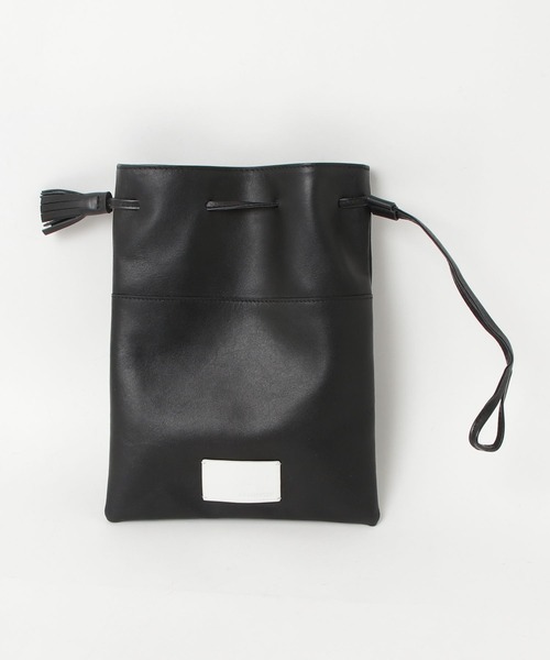 ADAM PATEK(アダムパテック)の「【ADAMPATEK】water repellent leather mini drawstring bag 撥水レザーミニ巾着バッグ(ハンドバッグ・メンズ・ブラック・FREE)」の6枚目の写真