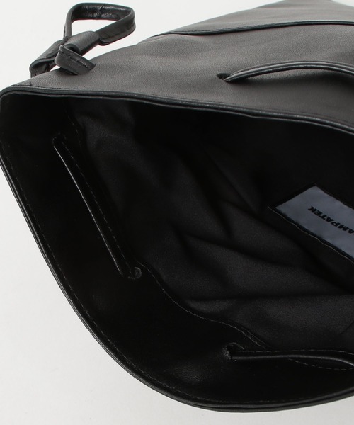 ADAM PATEK(アダムパテック)の「【ADAMPATEK】water repellent leather mini drawstring bag 撥水レザーミニ巾着バッグ(ハンドバッグ・メンズ・ブラック・FREE)」の9枚目の写真