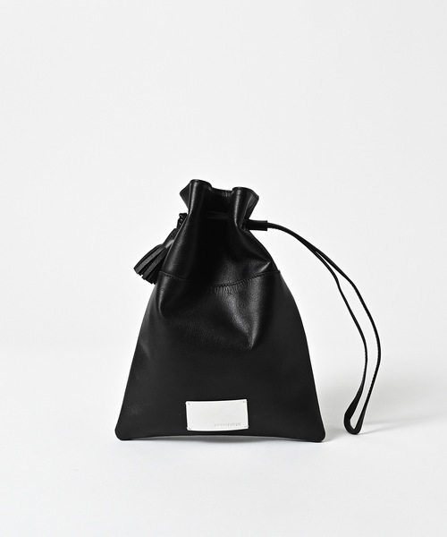ADAM PATEK(アダムパテック)の「【ADAMPATEK】water repellent leather mini drawstring bag 撥水レザーミニ巾着バッグ(ハンドバッグ・メンズ・ブラック・FREE)」の5枚目の写真