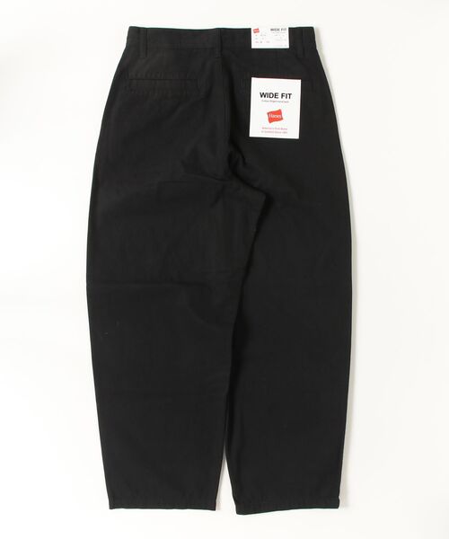 HANES(ヘインズ)の「【HANES/ヘインズ】ワイドフィットノータックパンツ /チノパン ワイドパンツ(チノパンツ・メンズ・ブラック/カーキ/ベージュ・S/M/L/LL)」の4枚目の写真