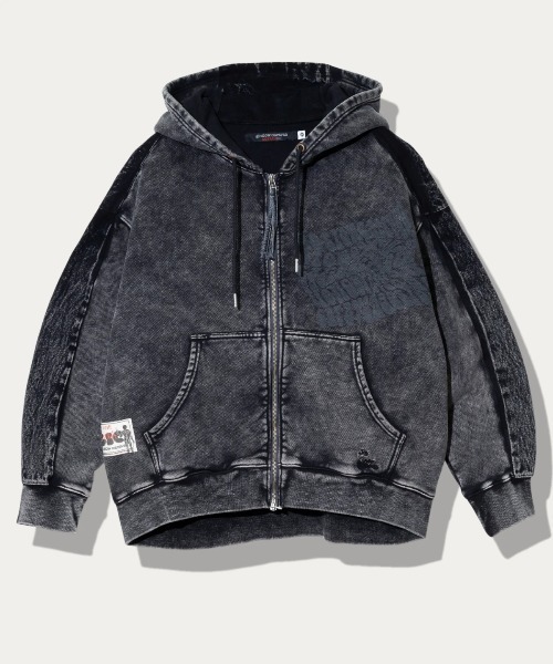 go slow caravan(ゴースローキャラバン)の「MIX FAB ルーズ ZIPパーカー HARD WASH(パーカー・メンズ・ブラック系その他2/アイボリー・MEDIUM/LARGE)」の1枚目の写真