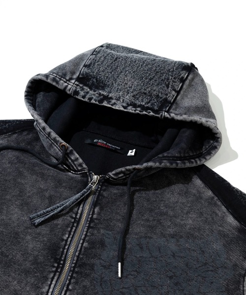 go slow caravan(ゴースローキャラバン)の「MIX FAB ルーズ ZIPパーカー HARD WASH(パーカー・メンズ・ブラック系その他2/アイボリー・MEDIUM/LARGE)」の3枚目の写真