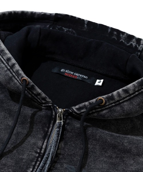 go slow caravan(ゴースローキャラバン)の「MIX FAB ルーズ ZIPパーカー HARD WASH(パーカー・メンズ・ブラック系その他2/アイボリー・MEDIUM/LARGE)」の4枚目の写真