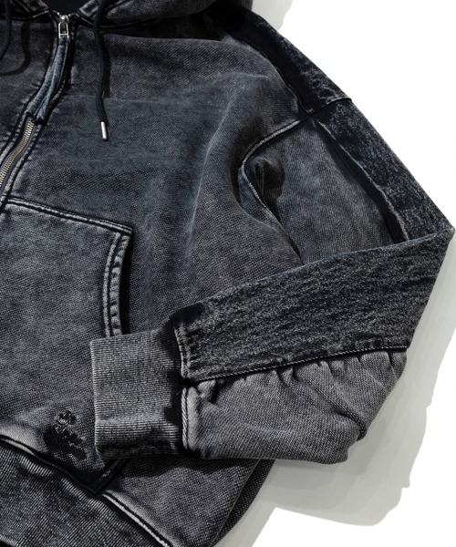 go slow caravan(ゴースローキャラバン)の「MIX FAB ルーズ ZIPパーカー HARD WASH(パーカー・メンズ・ブラック系その他2/アイボリー・MEDIUM/LARGE)」の6枚目の写真