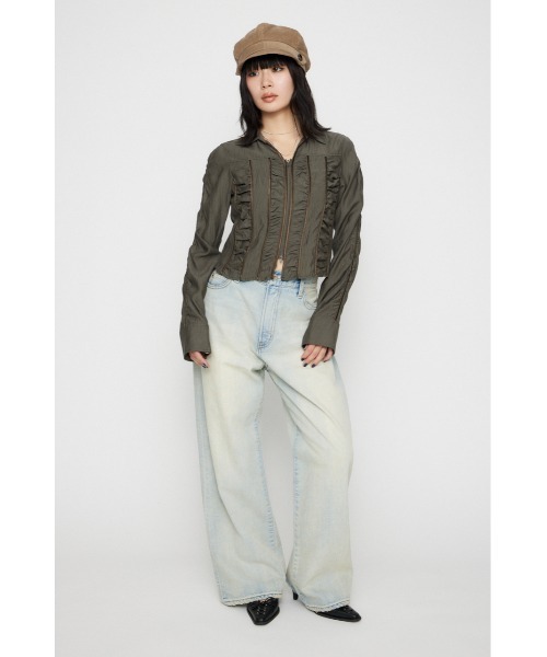 LAGUA GEM（ラグアジェム）の「SHIRRING COMPACT シャツ（シャツ/ブラウス・レディース・ライトピンク/ライトブルー/カーキ・FREE）」の7枚目の写真