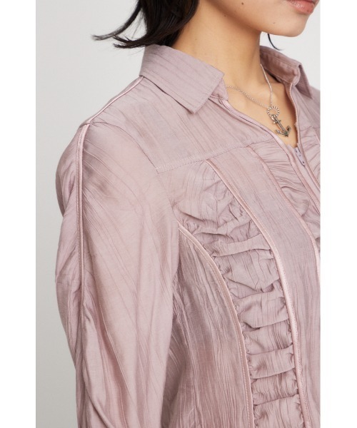 LAGUA GEM（ラグアジェム）の「SHIRRING COMPACT シャツ（シャツ/ブラウス・レディース・ライトピンク/ライトブルー/カーキ・FREE）」の18枚目の写真