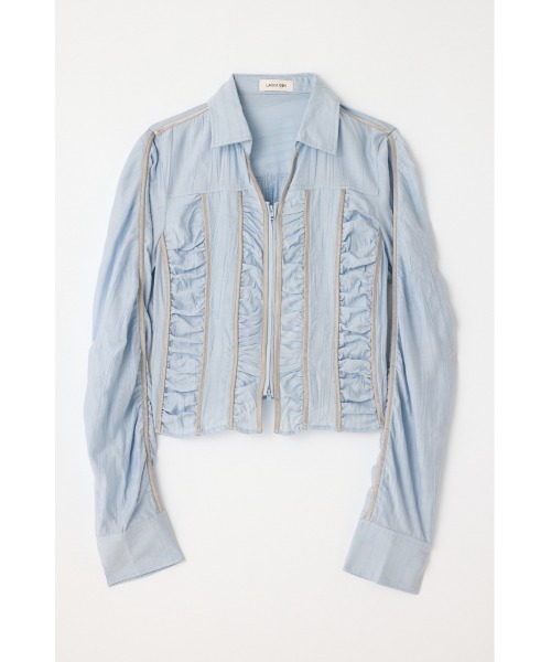 LAGUA GEM（ラグアジェム）の「SHIRRING COMPACT シャツ（シャツ/ブラウス・レディース・ライトピンク/ライトブルー/カーキ・FREE）」の11枚目の写真