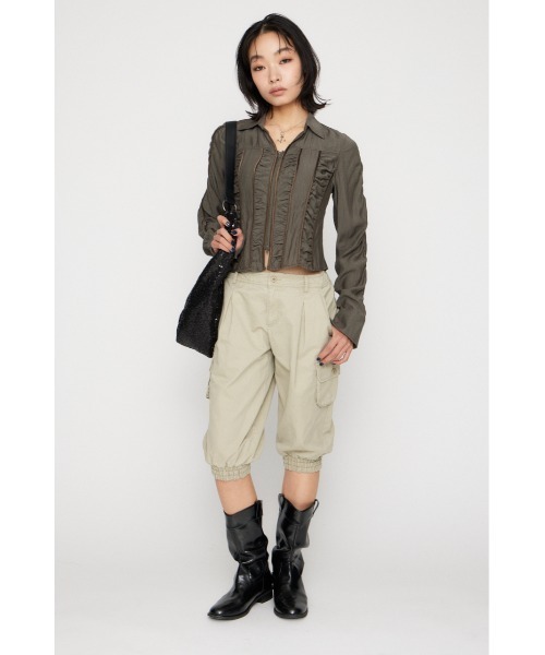 LAGUA GEM（ラグアジェム）の「SHIRRING COMPACT シャツ（シャツ/ブラウス・レディース・ライトピンク/ライトブルー/カーキ・FREE）」の6枚目の写真