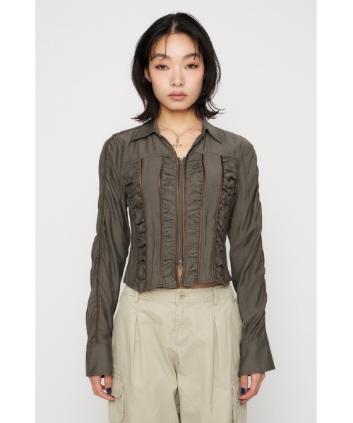 LAGUA GEM(ラグアジェム)の「SHIRRING COMPACT シャツ(シャツ/ブラウス・レディース・ライトピンク/ライトブルー/カーキ・FREE)」の21枚目の写真
