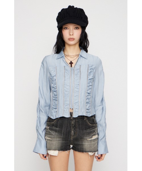 LAGUA GEM(ラグアジェム)の「SHIRRING COMPACT シャツ(シャツ/ブラウス・レディース・ライトピンク/ライトブルー/カーキ・FREE)」の22枚目の写真