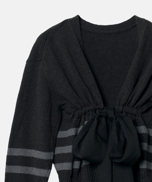 LE CIEL BLEU（ルシェルブルー）の「2Wayストライプカーディガン / 2Way Stripe Cardigan（ニット/セーター・レディース・チャコールグレー/ブラック・36）」の18枚目の写真