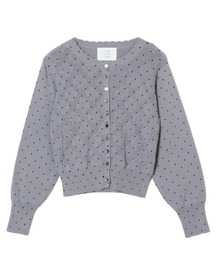 ドット柄ジャガードショートニットカーディガン / 【crinkle crinkle crinkle】 dot jacquard knit cardigan