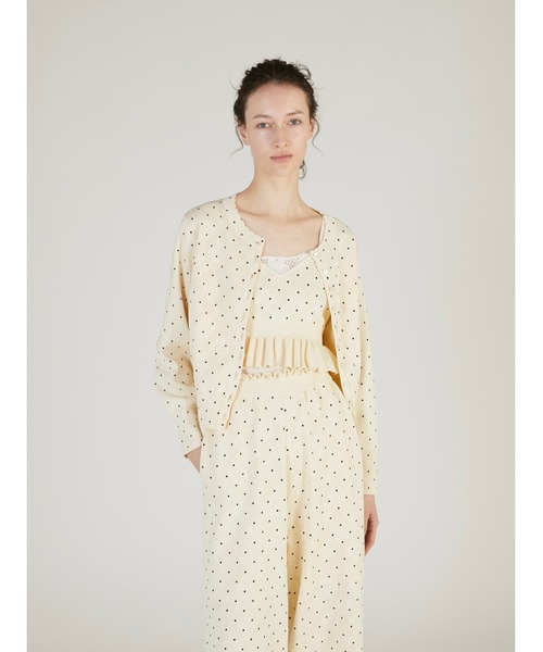 crinkle crinkle crinkle（クリンクルクリンクルクリンクル）の「【crinkle crinkle crinkle】dot cardigan/ドットカーディガン（ニット/セーター・レディース・ブラック/アイボリー・FREE）」の7枚目の写真