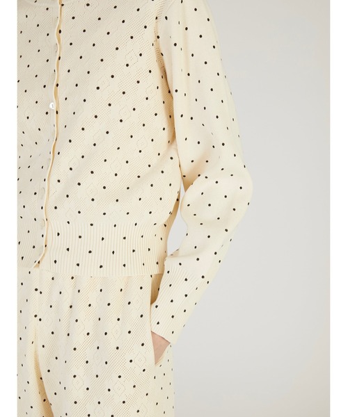 crinkle crinkle crinkle（クリンクルクリンクルクリンクル）の「【crinkle crinkle crinkle】dot cardigan/ドットカーディガン（ニット/セーター・レディース・ブラック/アイボリー・FREE）」の10枚目の写真