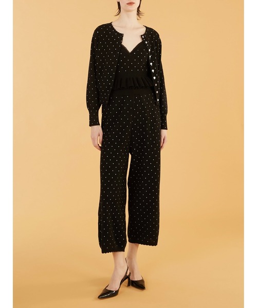 crinkle crinkle crinkle（クリンクルクリンクルクリンクル）の「【crinkle crinkle crinkle】dot cardigan/ドットカーディガン（ニット/セーター・レディース・ブラック/アイボリー・FREE）」の14枚目の写真