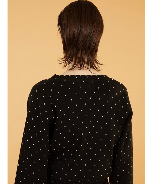 crinkle crinkle crinkle（クリンクルクリンクルクリンクル）の「【crinkle crinkle crinkle】dot cardigan/ドットカーディガン（ニット/セーター・レディース・ブラック/アイボリー・FREE）」の17枚目の写真
