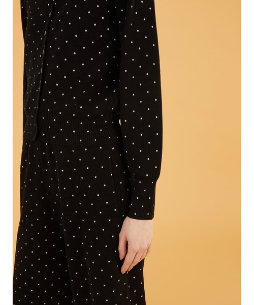 crinkle crinkle crinkle（クリンクルクリンクルクリンクル）の「【crinkle crinkle crinkle】dot cardigan/ドットカーディガン（ニット/セーター・レディース・ブラック/アイボリー・FREE）」の18枚目の写真