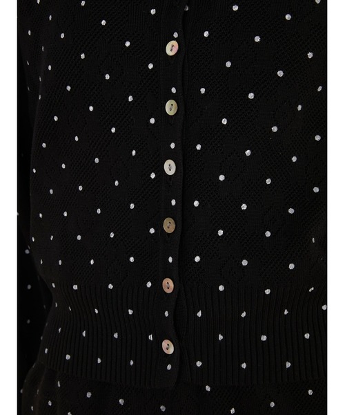 crinkle crinkle crinkle（クリンクルクリンクルクリンクル）の「【crinkle crinkle crinkle】dot cardigan/ドットカーディガン（ニット/セーター・レディース・ブラック/アイボリー・FREE）」の19枚目の写真