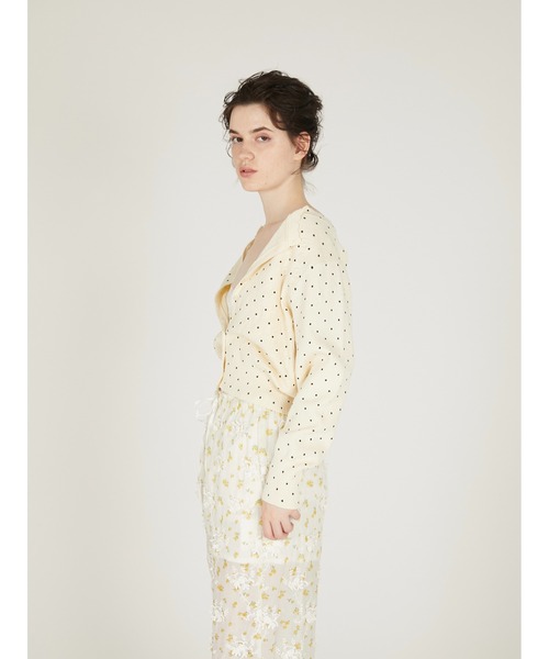 crinkle crinkle crinkle（クリンクルクリンクルクリンクル）の「【crinkle crinkle crinkle】dot cotton cardigan/ドットコットンカーディガン（ニット/セーター・レディース・ブラック/アイボリー・FREE）」の18枚目の写真