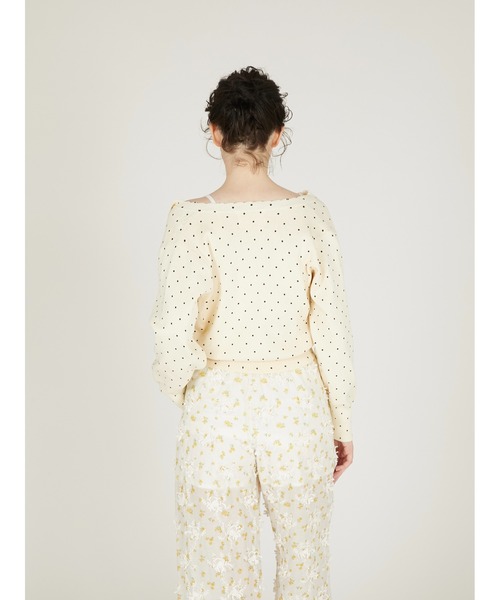 crinkle crinkle crinkle（クリンクルクリンクルクリンクル）の「【crinkle crinkle crinkle】dot cotton cardigan/ドットコットンカーディガン（ニット/セーター・レディース・ブラック/アイボリー・FREE）」の20枚目の写真
