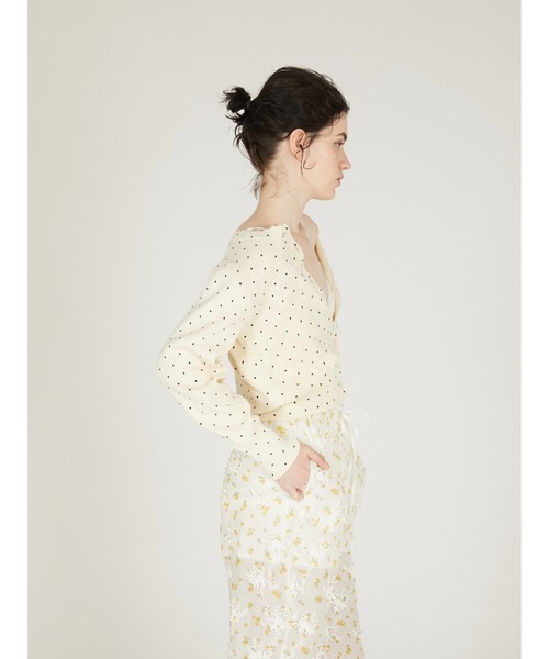crinkle crinkle crinkle（クリンクルクリンクルクリンクル）の「【crinkle crinkle crinkle】dot cotton cardigan/ドットコットンカーディガン（ニット/セーター・レディース・ブラック/アイボリー・FREE）」の19枚目の写真