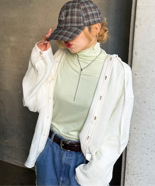 DOUBLE NAME(ダブルネーム)の「とろみフライスメローインナー(Tシャツ/カットソー・レディース・オフホワイト/オレンジ/グリーン・FREE)」の8枚目の写真