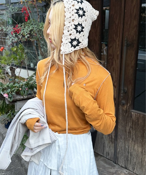 DOUBLE NAME(ダブルネーム)の「とろみフライスメローインナー(Tシャツ/カットソー・レディース・オフホワイト/オレンジ/グリーン・FREE)」の17枚目の写真