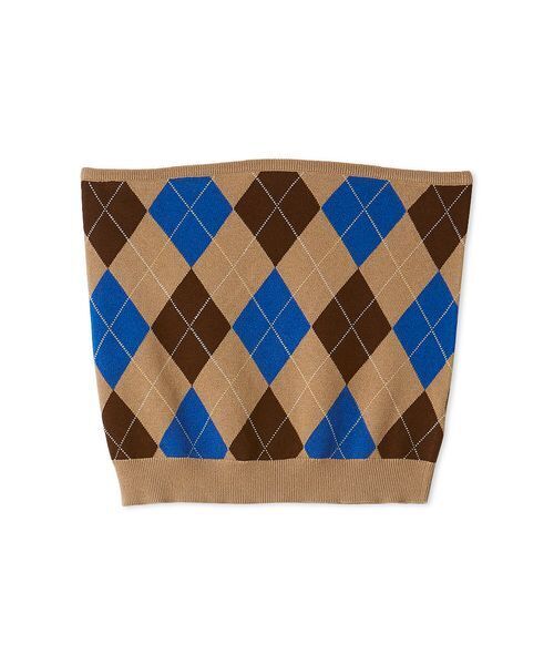 Mila Owen（ミラオーウェン）の「アーガイルニットチューブトップ（チューブトップ・レディース・ネイビー/ベージュ・F）」の16枚目の写真