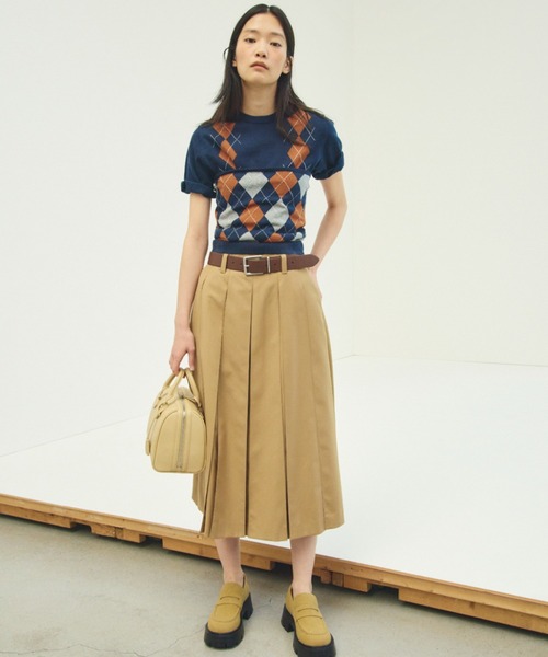 Mila Owen（ミラオーウェン）の「アーガイルニットチューブトップ（チューブトップ・レディース・ネイビー/ベージュ・F）」の18枚目の写真